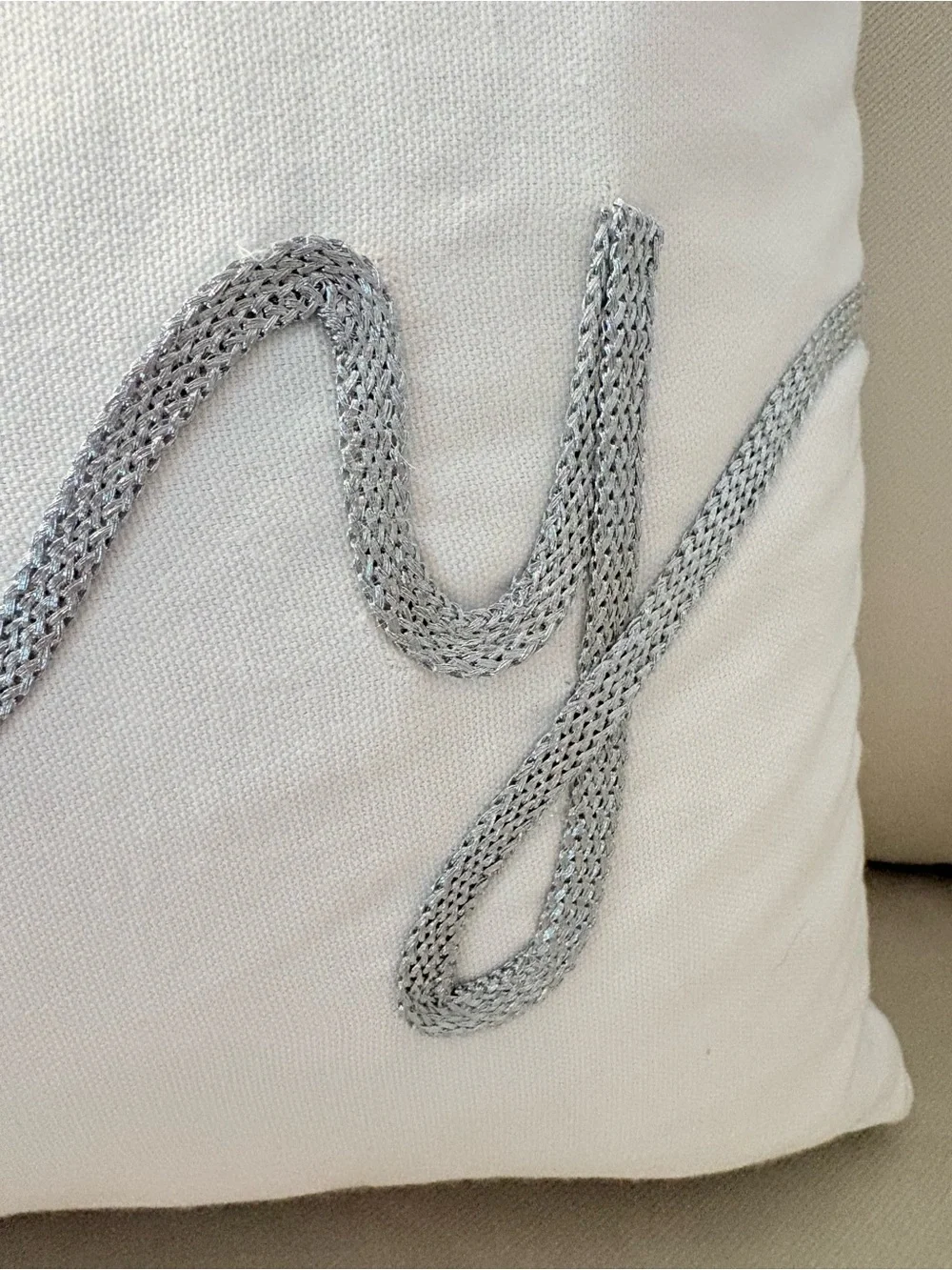 Merry Embroidered Holiday Lumbar Pillow - White